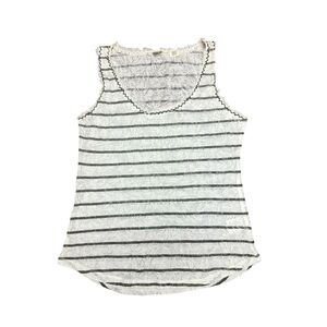 Miss Me Striped Lace Tank Top